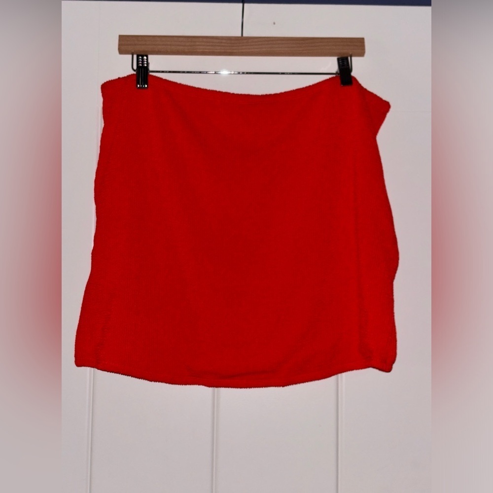 Good American Women Always Fit Cover Up‎ Red Mini Skirt Size 2XL/3XL Swim Beach